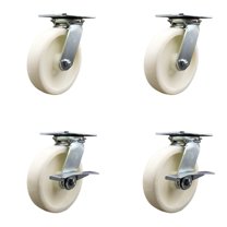 8 Inch Nylon Swivel Caster Set 2 Swivel Locks 2 Brakes Service Caster Brand