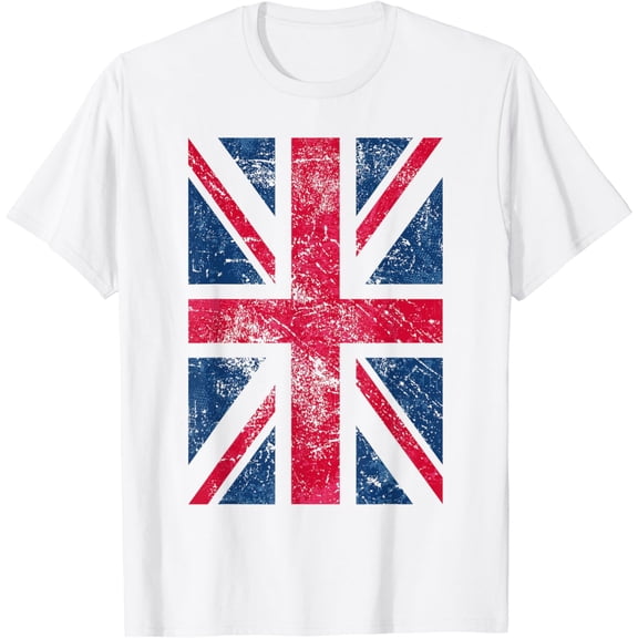 UK T Shirt Women Men | Vintage Retro British Union Jack Flag T-Shirt mens t shirt,white,women,funny,misfits,men,journey