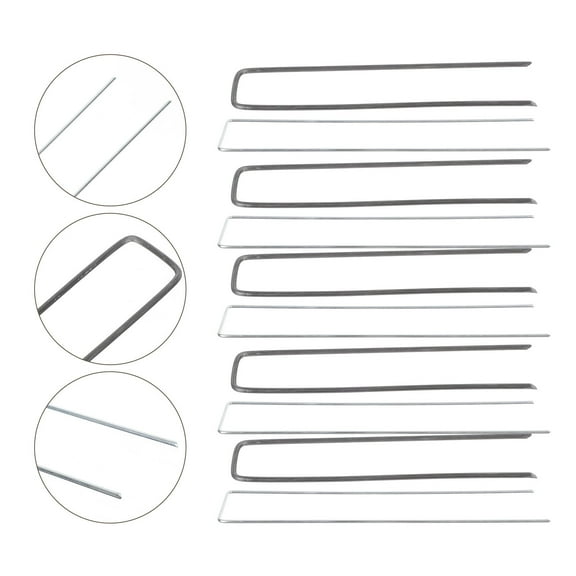 SWETRACE 30Pcs Galvanized Steel U-Shaped Ground Stakes for Landscaping and Protection Black 5.9x1.0x0.1in