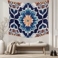 thumbnail image 5 of Orange Blue Small Tapestry for Bedroom Wall Hanging Tapestry,Morocco Boho Abstract Floral Ethnic Tribal Ceiling Backdrop Tapestries Poster Blanket Wall Decor for Teens Room Living Room Dorm 23" x 28", 5 of 8