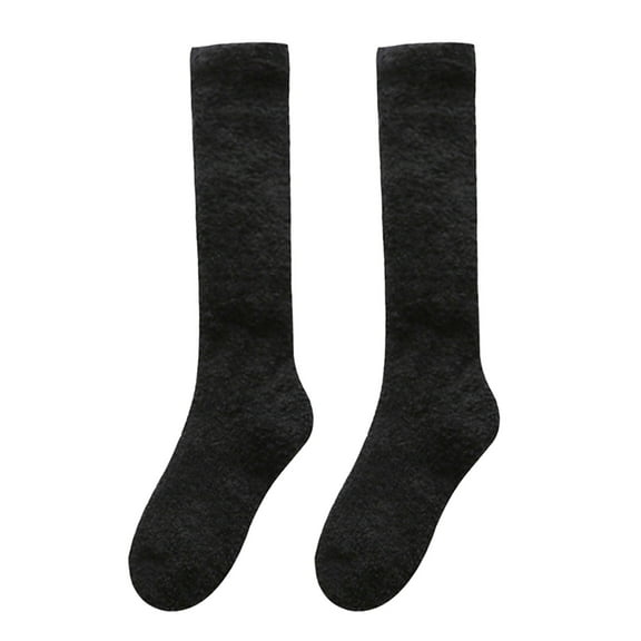 Vinsonshop Knee High Socks Women Fuzzy Socks for Women Grip Socks Fluffy Socks Plush Socks Fuzzy Slipper Socks Sleeping Socks Black One Size