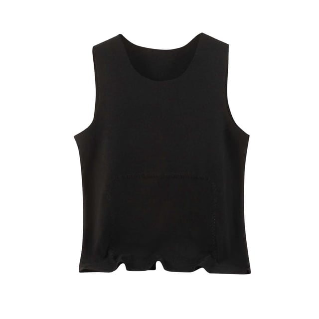 Lovzfmll Men's Seamless Thermal Undershirt with Back Protection, Thickened German Velvet Round Neck Sleeveless Tank for Cold Weather