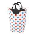 thumbnail image 2 of Vsdgher Red Blue Polka Dots Print Square Laundry Bag Large Collapsible Dirty Clothes Bags With Handles Waterproof Essentials Storage For College Dorm, Family, 2 of 6