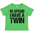 thumbnail image 3 of Inktastic Be Afraid I Have a Twin Boys or Girls Toddler T-Shirt, 3 of 5