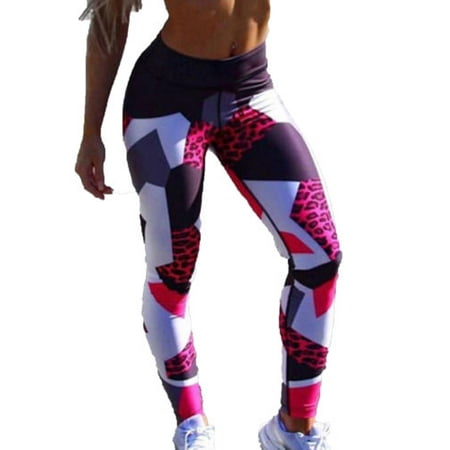 Leopard Heart Pants - Fashion Women Leopard Print Leggings High Waist Pants Bottoms Fitness Gym Sports