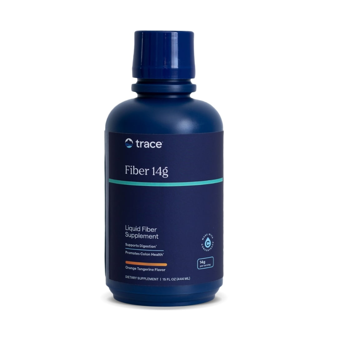 Trace Minerals Fiber Supplement 15 fl oz, 14g Soluble Prebiotic Fiber Drink, Supports gut flora balance, Contains ConcenTrace ionic minerals, 14 g dietary fiber per serving, 15 servings per bottle