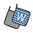 thumbnail image 2 of Letter W Chevron Blue and White Pair of Pot Holders, 2 of 2