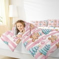 thumbnail image 4 of jejeloiu Merry Xmas Tree Queen Comforter Set (3-Piece) - Little Bear Biscuit, Happy New Year, Reversible Super Cozy, 4 of 8