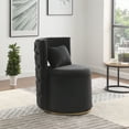 thumbnail image 3 of FFZ 360° Swivel Accent Chair With Storage Function, Velvet Curved Chair With Gold Metal Base For Living Room, Nursery, Bedroo, 3 of 3