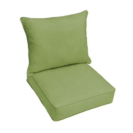 Sunbrella Cilantro Green Indoor Outdoor Deep Seat Pillow Chair Cushion Set