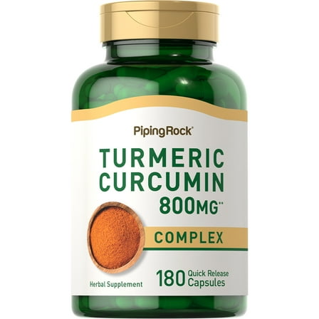 Turmeric Curcumin | 800mg | 180 Capsules for Men and Women | by Piping Rock