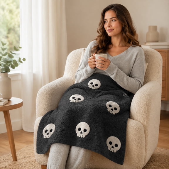 Halloween Blanket 30*40in Ghost Flannel Throw Blankets for Couch Sofa Bed Lounging, Ideal Gifts for Kids Adults Wife Self