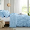 thumbnail image 3 of RUIKASI 3-Piece Light Blue Duvet Cover Set - Ruched Pinch Pleat Geometric design, Queen(90in*90in), 3 of 4