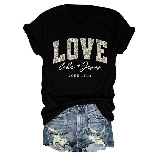 Daznico T-Shirt à Col Rond à Manches Courtes pour Femmes avec Imprimé Graphique, Doux, Décontracté, Confortable, pour le Quotidien, T-Shirt Basique pour Dames