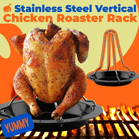 

iMESTOU Barbecue Tools Kitchen supplies Roast Chicken Holder Stainless Steel Roaster Rack BBQ Stand Grilled Pan