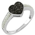 thumbnail image 1 of Dazzlingrock Collection 0.30 Carat (ctw) 10K Round Black & White Diamond Ladies Heart Engagement Ring, White Gold, Size 6.5, 1 of 1