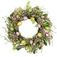 thumbnail image 2 of Northlight Glittered Eggs and Hibiscus Small Artificial Easter Twig Wreath - 20", 2 of 9