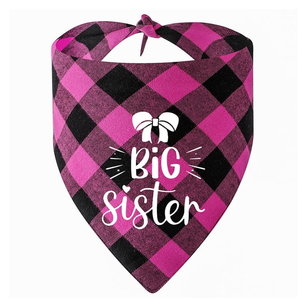 Bandana para perro, bandana a cuadros, accesorio para fotos de revelación de género, accesorios para bufandas de mascotas, bufandas para perros, 65 x 45 x 45 cm, rosa (L)