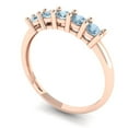 thumbnail image 2 of 0.35 ctw Wedding Band for Women - 14K Rose Gold Simulated Blue Diamond Stackable Eternity Ring, 2 of 6