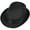 Black, variant on Unisex Cool Summer Panama Fedora Trilby Hat Short Brim, Navy, S/M
