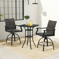 thumbnail image 2 of Gymax Ensemble de Bar Pivotant pour Patio en Rotin PE 3 Pcs Table et Chaises avec Mousse à Séchage Rapide, 2 of 10