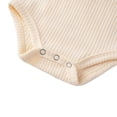 thumbnail image 5 of BRGZLK Baby Girl Boy Jumpsuit 2026 Trendy Solid Color Short Sleeve Knitted Breathable Rompers Unisex Baby Summer Clothes Beige 18-24 Months, 5 of 5