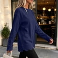 thumbnail image 4 of Women's Long Sleeve Tops Zeliretfy Womens Oversized Crewneck Sweatshirts Scalloped Casual Pullover Tops Long Sleeve Relaxed Loose Fit Lightweight Loungewear Athletic Daily Trendy Fall Outfits, 4 of 8