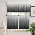 thumbnail image 2 of 3 Piece Kitchen Curtains and Valances Set Grey Ombre Cafe Curtains 36 Inch Length Contemporary Gradient Abstract Art Valance & Tier Curtain for Living Room Bedroom Small Window 54"x18"+27"x36"*2, 2 of 6