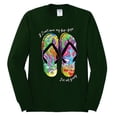 thumbnail image 2 of Wild Bobby, If I Can't Wear My Flip Flops I'm Not Going Colorful Sandals Streetwear Mens Long Sleeve Shirt, Forest Green, X-Large, 2 of 3