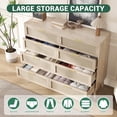 thumbnail image 3 of Yiwa Farmhouse Rattan Dresser, 8 Drawers, Wood Chest with Gold Handles, Oak Finish, 3 of 8