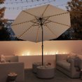 thumbnail image 2 of Gymax 10 FT Solar Patio Umbrella w/96 Multi-colored LED Lights & 9 Modes Vented Top Coffee, 2 of 10