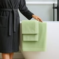 thumbnail image 5 of BedVoyage Luxury Towels, 3pc Set, 600 GSM, Ultra Soft Viscose derived from Bamboo Bath Towel, Super Absorbent, Extra Large – 1 Bath Size, 1 Hand Towel, 1 Washcloth - Sage, 5 of 7
