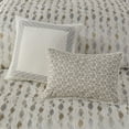 thumbnail image 5 of Ergode Queen 8 Piece Jacquard Comforter Set - Oversized & Overfilled - Ivory, Taupe, Gold, Silver - Symmetric Diamond Design - Heavyweight Insert - Hypoallergenic Polyester - Machine Washable, 5 of 5