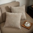 thumbnail image 2 of REGALWOVEN Pack of 2 Chenille Solid Decorative Throw Pillow Covers Check Soft Cushion Case Modern for Sofa Living Room Couch Camel 18" x 18", 2 of 6