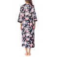 thumbnail image 5 of Ekouaer Women Zipper Robe 3/4 Sleeves Loungewear Dress Full Length Sleepwear Pockets Housecoat Nightgown Long Bathrobe, 5 of 6