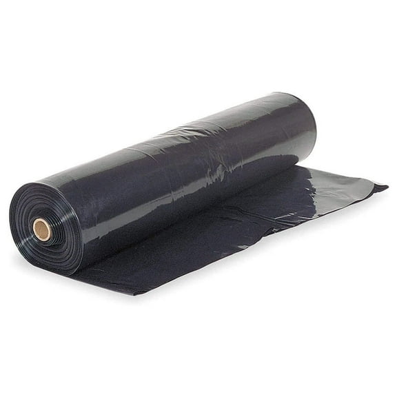 VBS - Black Plastic Sheeting - 10 mil - (5' x 100') – Black Plastic Roll for Spray Barrier, Roll of Plastic Sheeting Heavy Duty, Thick Plastic Sheeting, Polyethylene Film