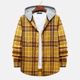 thumbnail image 5 of guisaled Mens Flannel Shirts Long Sleeve Button Down Hooded Shirts Casual Plaid Shirt Jackets Oversized Loose Fit Check Shirt with Pockets, 5 of 9