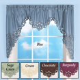 thumbnail image 3 of Collections Etc Elegant Cut Out And Embroidered Scroll Window Valance With Rod Pocket Top For Easy Hanging Blue 58"" X 36"", 3 of 3