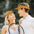 thumbnail image 7 of Daiia Yellow Leopard Print Sunflower Pattern Sport Sun Visor Hats Visor Cap Adjustable Empty Top Baseball Cap Cotton Ball Caps for Women and Men, 7 of 7