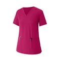 thumbnail image 4 of MLQIDK Scrub Sets for Woman Plus Size Medical Scrubs Petite V Neck Scrub Pants and Tops Scrubs Nursing Top with Pockets Hot Pink XL, 4 of 5