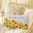 thumbnail image 4 of Yellow Sunflowers Pillow Covers, Linen Long Throw Pillow Case, Summer Floral Elegant Pastoral Checkered Holiday Pillow Protector Decorative Cushion Cover for Living Room/Bedroom 20" x 26", 4 of 8