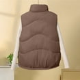 thumbnail image 4 of Qulqfy Puffer Jacket Women Plus Size Bronze Puffy Zip Up Sleeveless Stand Collar Quilted Vest Vest for Women XXL, 4 of 4