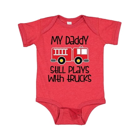 

Inktastic Firefighter Daddy Plays with Trucks Gift Baby Boy or Baby Girl Bodysuit