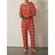 thumbnail image 2 of Pijamas familiares navideños a juego, pijamas familiares con estampado de luces de hadas, pijamas navideños con cremallera frontal., 2 of 9