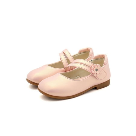 

Audeban Girl s Comfort Magic Tape Dress Shoes School Flats Kids Party Soft Casual Round Toe Mary Jane