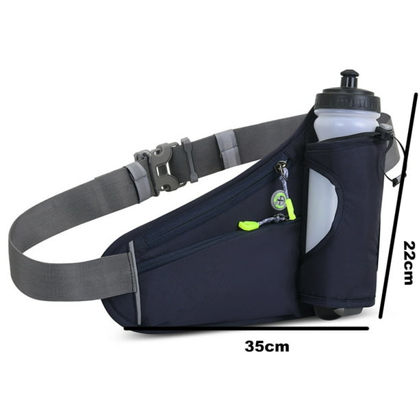 Rinonera de hidratacion con cinturon para correr con soporte para botella de agua para hombres y mujeres rinonera reflectante azul marino Bodega Aurrera en linea