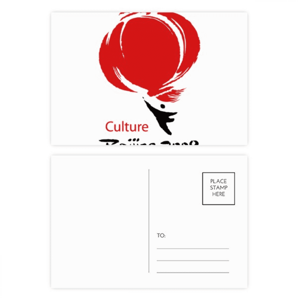 chinese traditional red pattern postcard set birthday mailing thanks greeting card