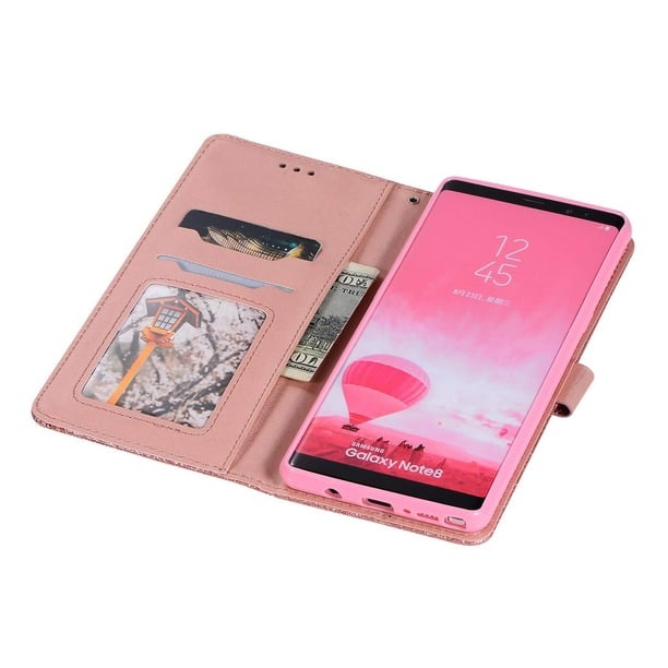 Galaxy Note 8 Case Glitter, Allytech PU Leather Bling Heart Magnetic Closure Full Body Protective Dust Proof Silicone Back Cover Wallet Case for Samsung Galaxy Note 8, - Walmart.com