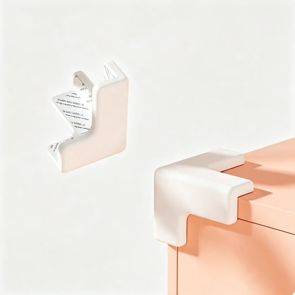 Jademall 12-Pack Silicone Furniture Corner Protectors, T-Shaped Table Edge Guard with Strong Adhesive for Home & Office - White