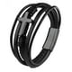 thumbnail image 1 of Pulsera de cuero negro para hombre Pulsera de cuero trenzado de capas Confirmación, 1 of 6